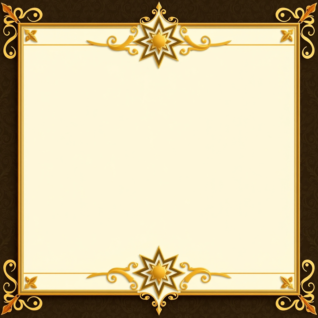 إطار اسلامي زخرفي ذهبي على خلفية velvet