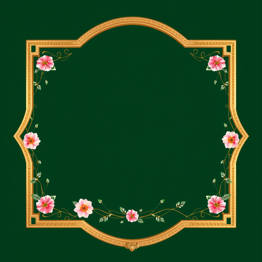 إطار اسلامي زخرفي ذهبي