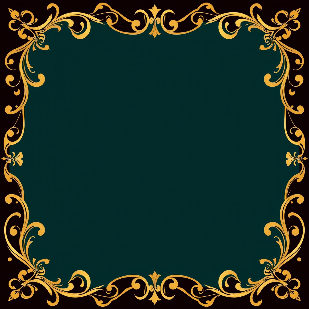 إطار اسلامي متماثل ذو زخارف ذهبية