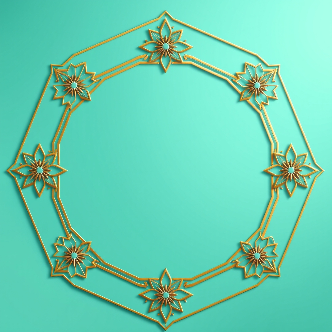 إطار إسلامي متقن بالذهب