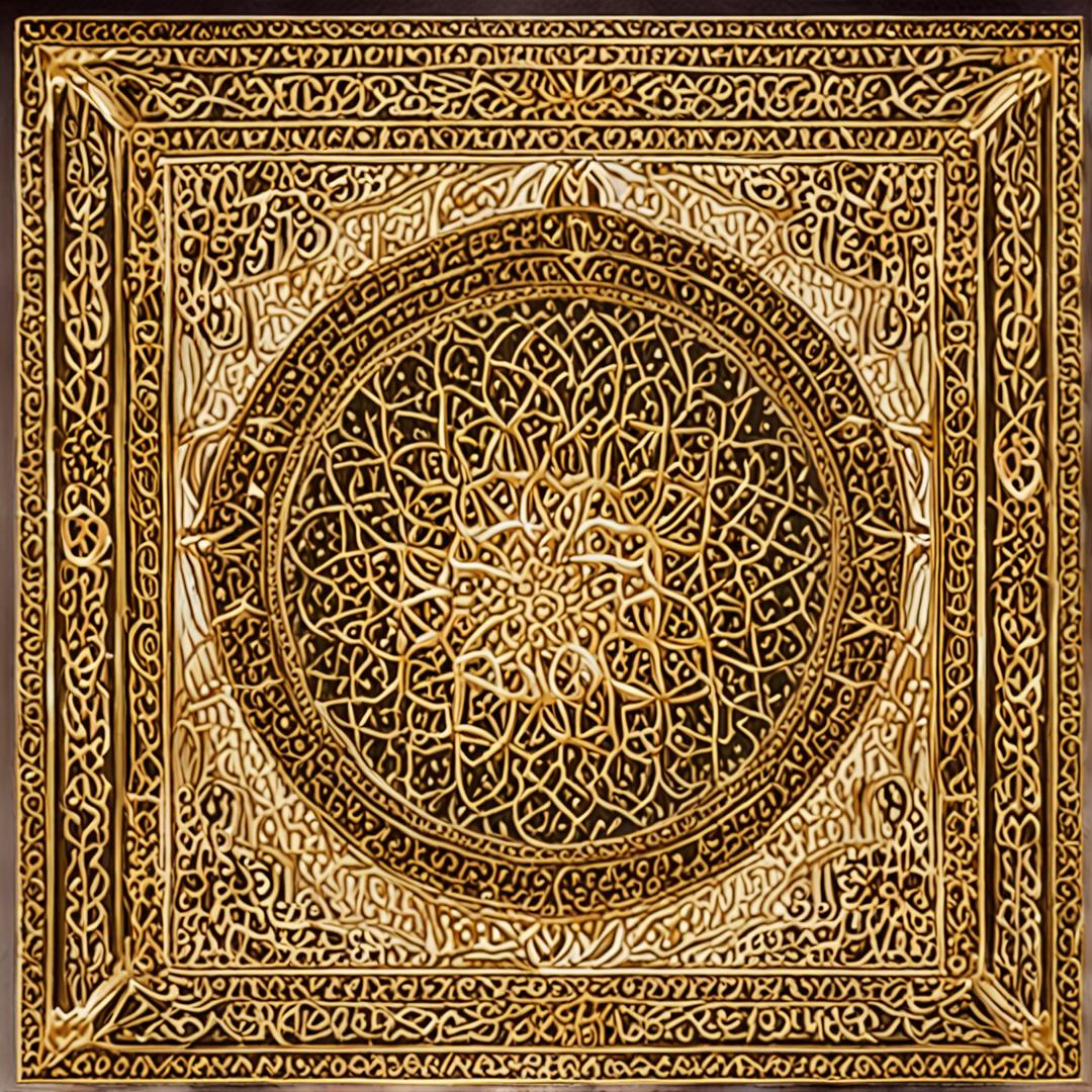 إطار إسلامي ذو زخرفة، تفاصيل ذهبية