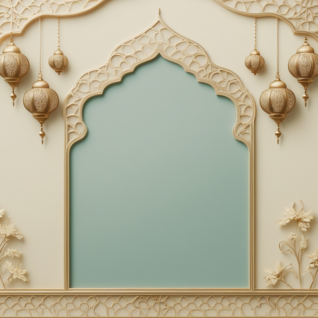 إطار رمضانى مزخرف بالزخارف الإسلامية