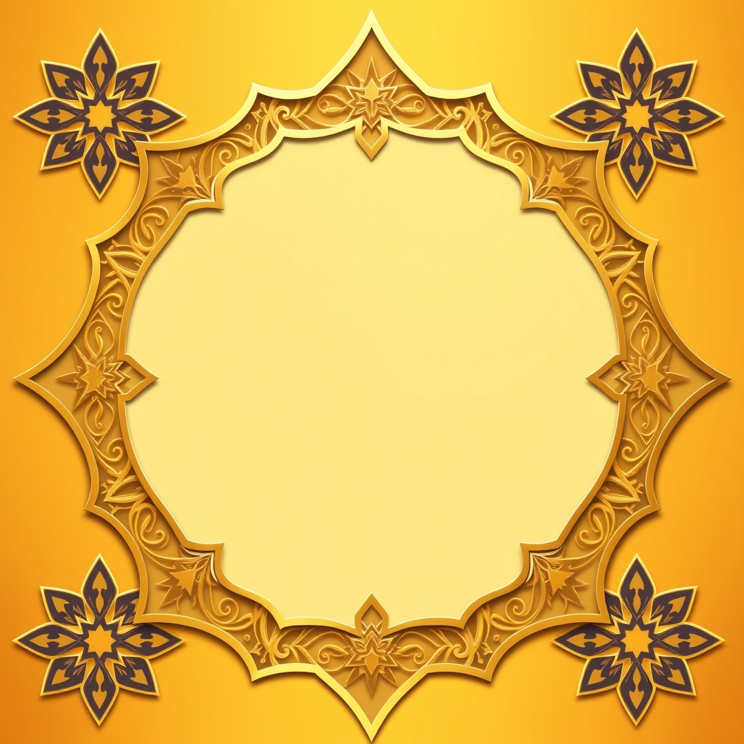 إطار رمضان إيد ذهبي مجعد