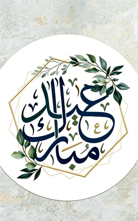 تهنئة عيد فطر مزخرفة