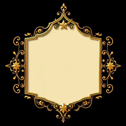 إطار إسلامي زخرفي ذو حشو ذهبي