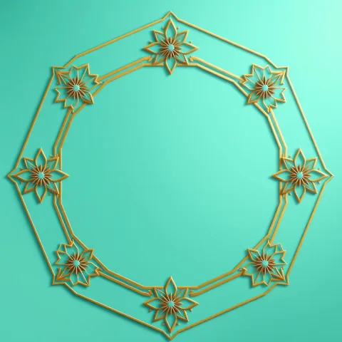 إطار إسلامي متقن بالذهب