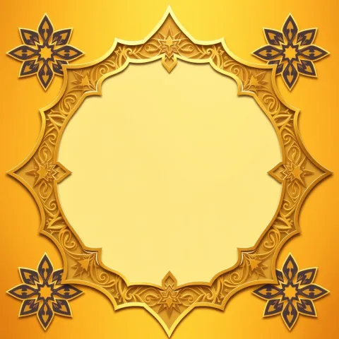 إطار رمضان إيد ذهبي مجعد