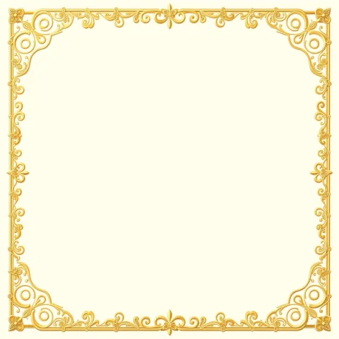 إطار رمضان إيد زخرفي ذهبي